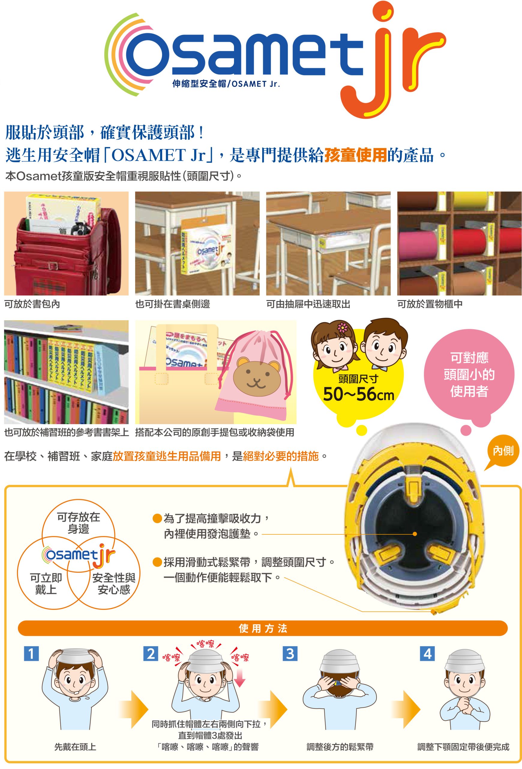 (8月到貨)防災摺疊安全帽オサメット|輕量xA4收納x安全:圖片 4