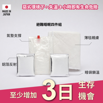 輕量極小四季安眠四件組｜給家人最溫柔的災後第一晚｜守住生存尊嚴
