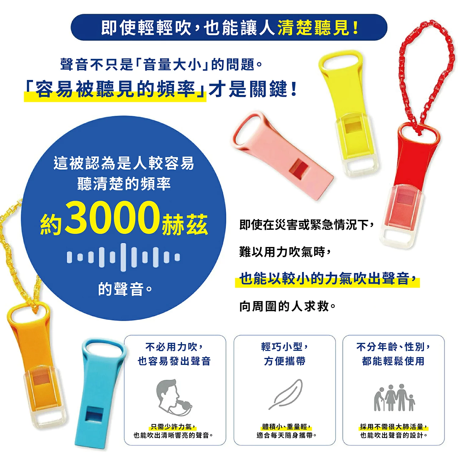 安心隨行防災哨|日本製・輕巧薄型・可選夜光款|求生哨:圖片 6
